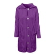 thumbnail image 4 of V-Neck Longline Cardigan, Plus-Size Duster Sweater, Relaxed Knit Coat Red L , Cardigan, 4 of 5