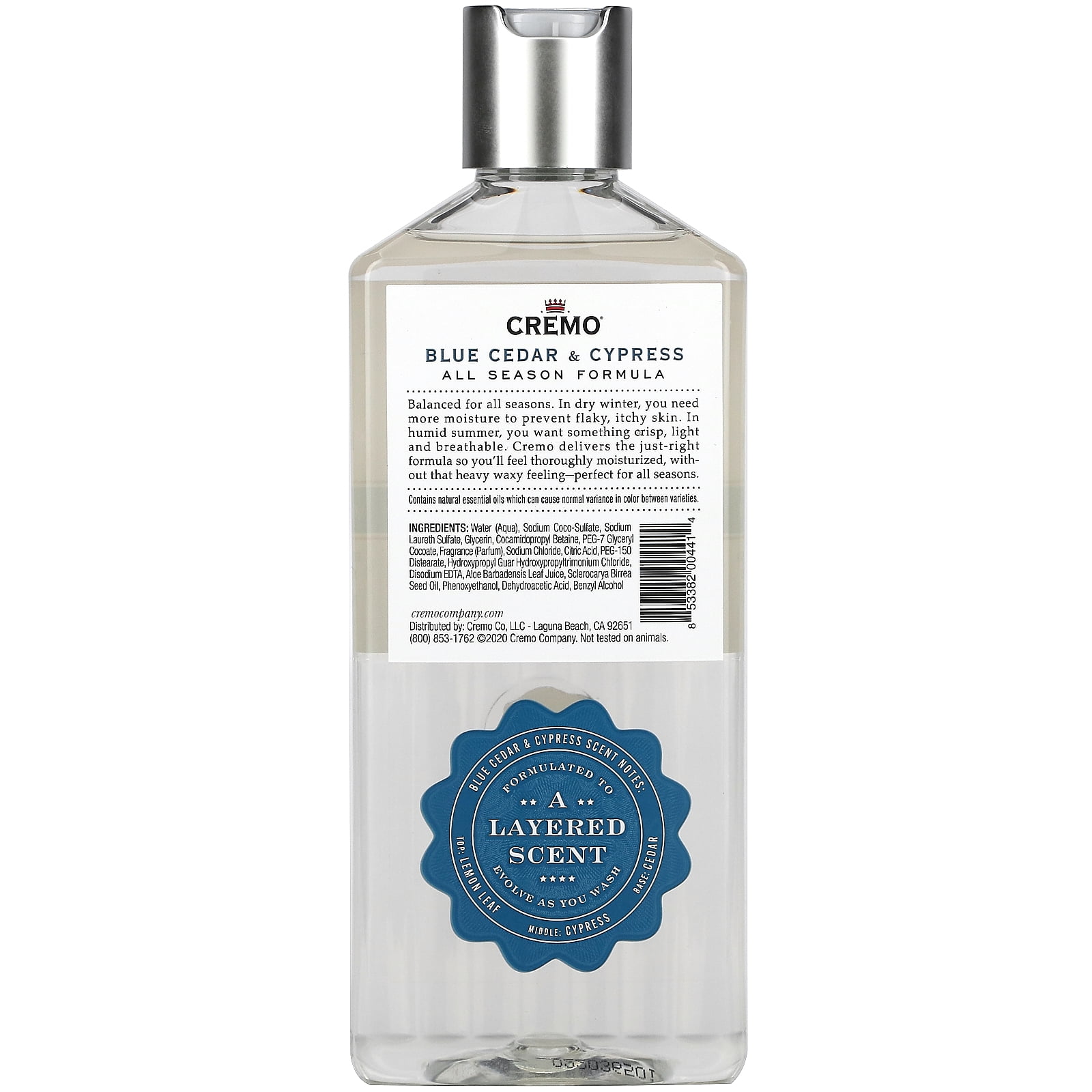 CREMO All Season Body Wash, Moisturizing & Lightweight, Blue CREMO All Season Body Wash, Moisturizing & Lightweight, Blue