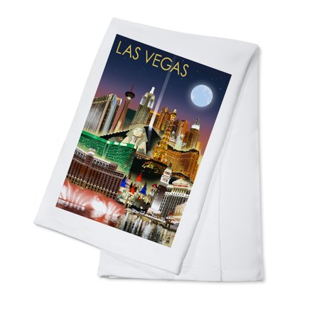 Las Vegas, Nevada, Las Vegas at Night (100% Cotton Tea Towel, Decorative Hand Towel, Kitchen and Home)