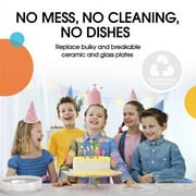 Exquisite 9 Clear Disposable Party Plastic Plates, 100 Count, Heavy Duty 350 GSM Plate