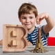 thumbnail image 3 of Piggy-Bank for Kids Boys Girls Large Piggy Banks 26 English Alphabet Letter,Personalized Wooden,Transparent Money Saving Box (1 Pc), 3 of 9