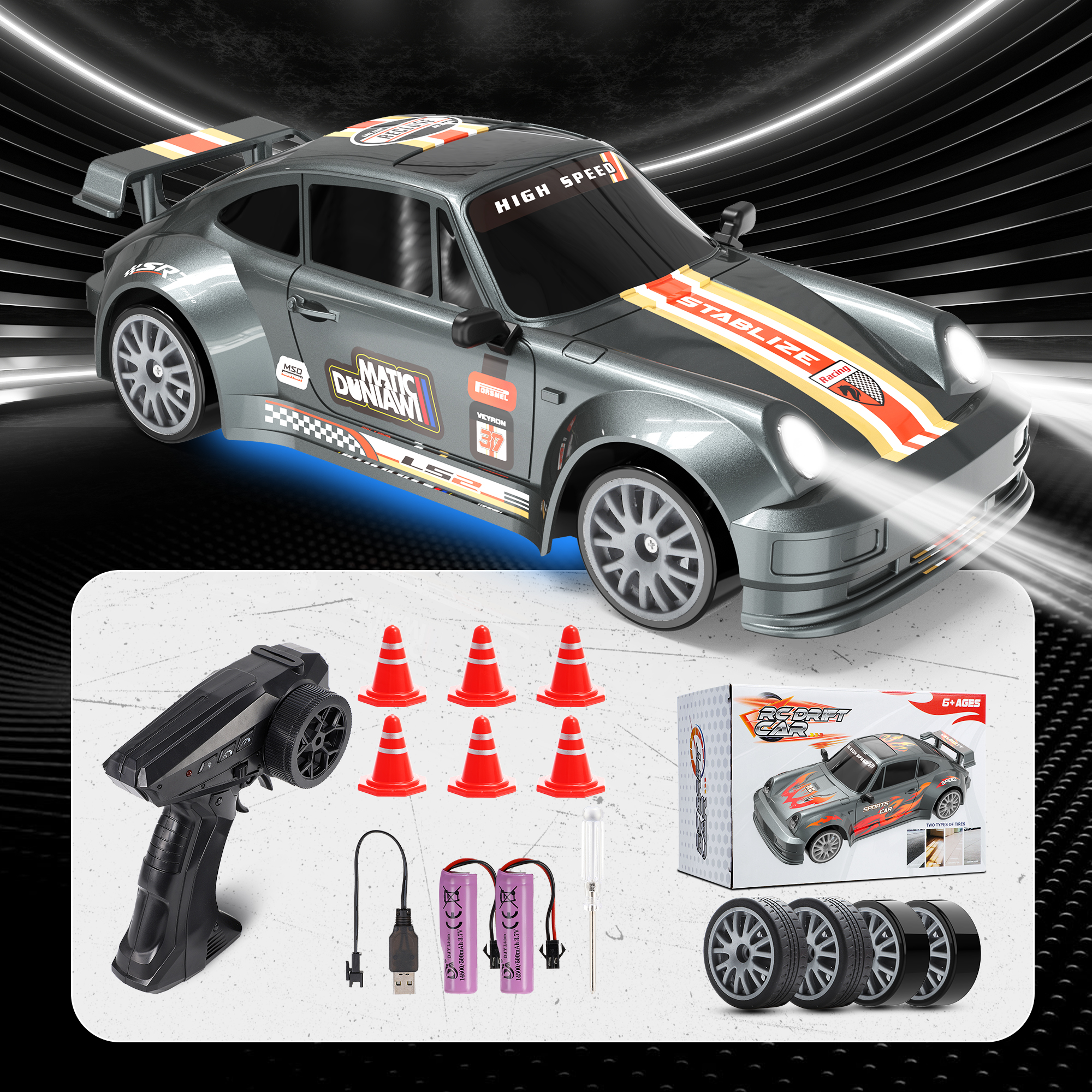 Remote Control Car for Kids, 4WD High Speed RC Cars, Car Toys for 6 7 8-12 Year Old Kid Boys Gifts for Birthday
