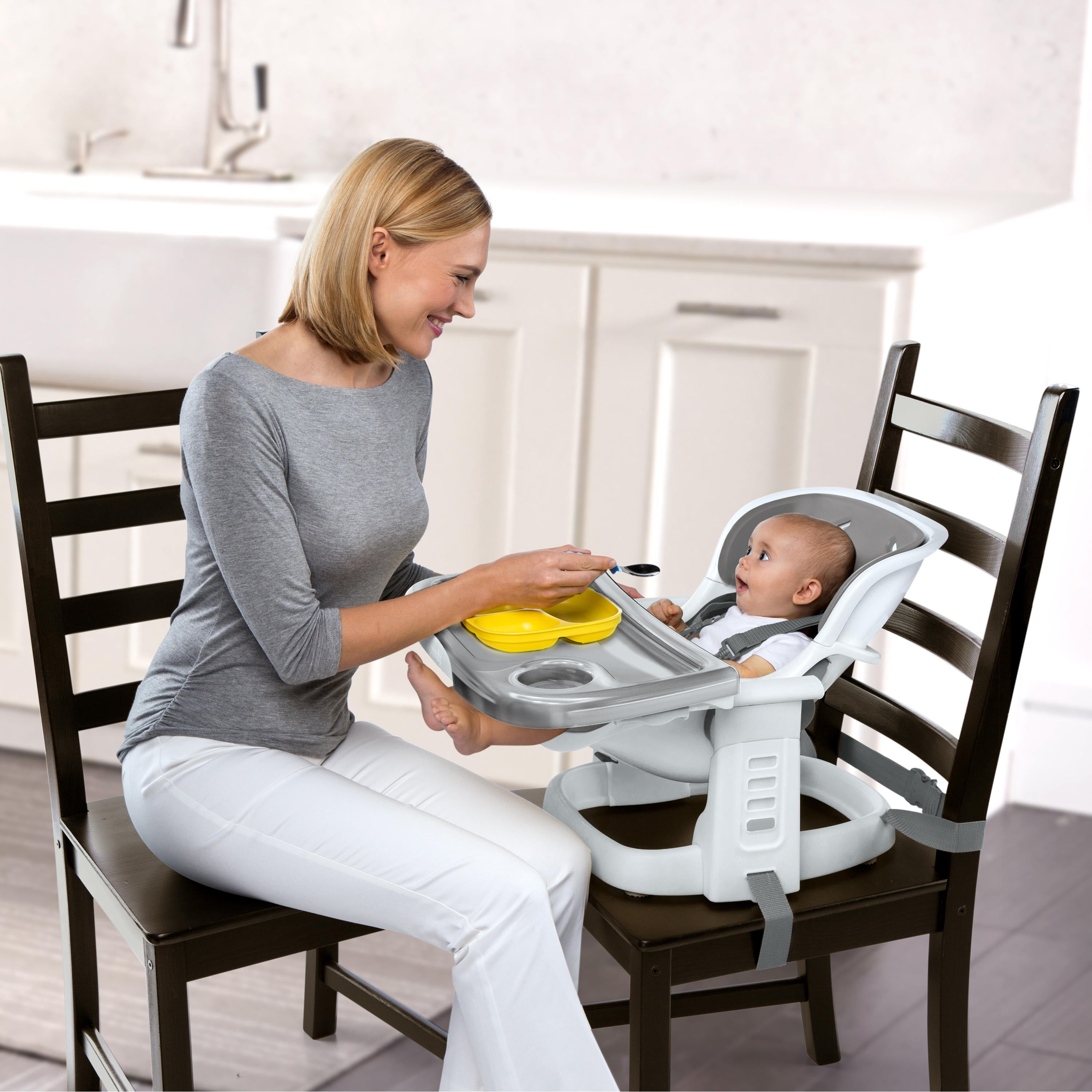 Ingenuity SmartClean Toddler Booster Seat for Dining Table with 3-Point  Harness