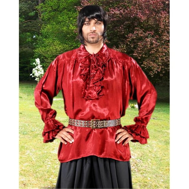 The Pirate Dressing C1035 Campbell Renaissance Shirt- Red - Small & Medium