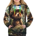 thumbnail image 3 of KLL Jungle Hat Bear for Womens Pullover Hoodie with Pocket Hooded Long Sleeve Shirts Sweatshirt for Women-Large, 3 of 7