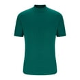 thumbnail image 4 of Men's Mock Turtleneck T Shirt Short Sleeve Slim Fit Basic Casual Undershirt Solid Color Pullover Tee, 4 of 5