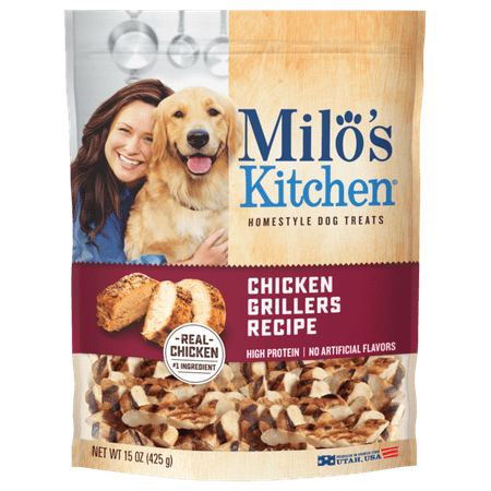 Natural Dog Treat Recipes - Milo's Kitchen Chicken Grillers Chicken Recipe With Natural Smoke Flavor Dog Treats, 15-Ounce
