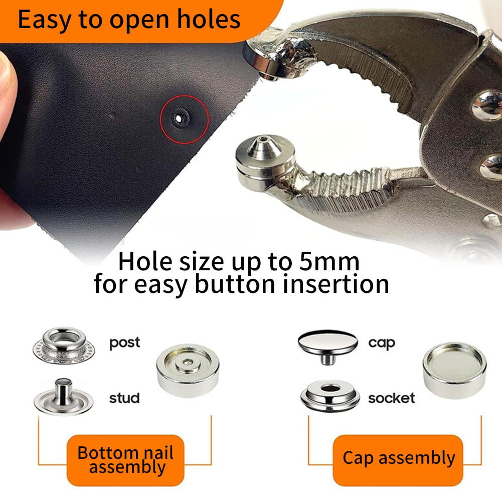 VOPPV 20 Sets Snap Fastener Tool Kit Heavy Duty Snap Button Tool Kit New O7 K8N3
