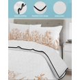 thumbnail image 4 of Wildflower Leaf Full Size Down Alternative Comforter, Lightweight Comforter Quilt Bedding Set with Pillow Shams Brown Floral Botanical White Watercolor All Seasons Bed Comforter Duvet Insert 78"x90", 4 of 7