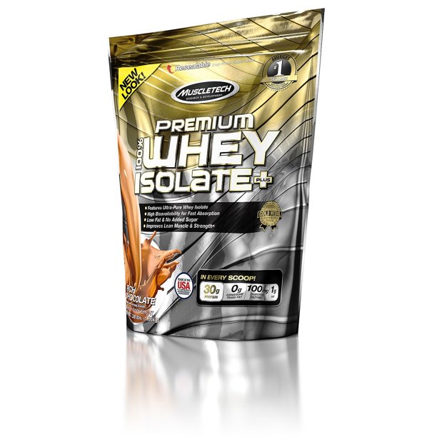 MuscleTech 100 Premium Whey Protein Isolate Plus, Rich Chocolate, 3 Lb