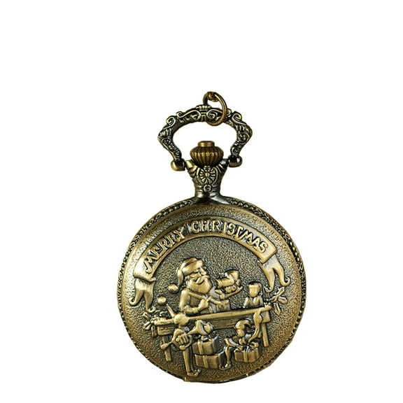 Raindrops Retro Golden Christmas Pocket Watch Portable for Outdoor Adventures
