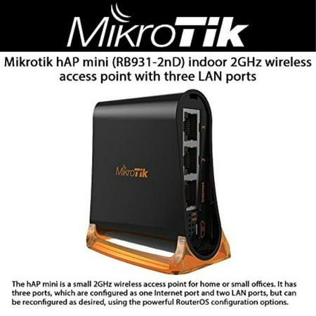 Mikrotik hAP mini RB931-2nD Small 2GHz Wireless Access Point 3 x 10/100 Ethernet ports 650MHz CPU (Best Small Office Wireless Router)