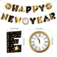 thumbnail image 3 of 2 juegos de banderines colgantes de Feliz Año Nuevo en color negro para decoración de fiestas, suministros para adultos, niños, niñas y fiestas, 3 of 5