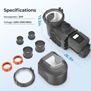 Variable Speed In ground Pool Pumps, 3 HP, 11359GPH, High Flow Energy Efficient Pool Pump, Smart Programmable Timer Swimming Pool Pump, Large Filter Basket, 220V Powerful DC Motor