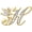 Yellow, variant on 14K White Gold Finish Round Cut White Diamond 925 Sterling Silver Diamond Cute Elf Angele With H Initial Letter Pendant Necklace for Women