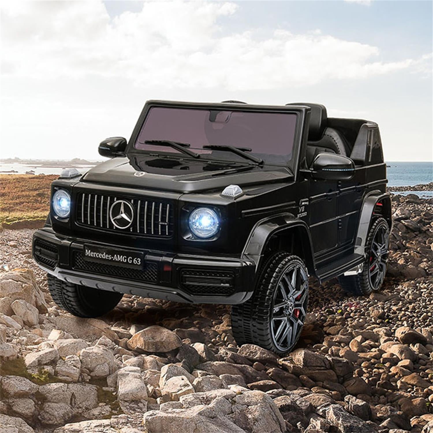 CIPACHO 12V Kids Ride On Jeep with Remote Control, Licensed Benz GT AMG G63 Electric Car for Kids 3-6 Years, 3 Speeds, Black