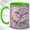 Green, variant on Pastel Bat Coffee Mug, Crescent Floral Mug, Ceramic 11 oz