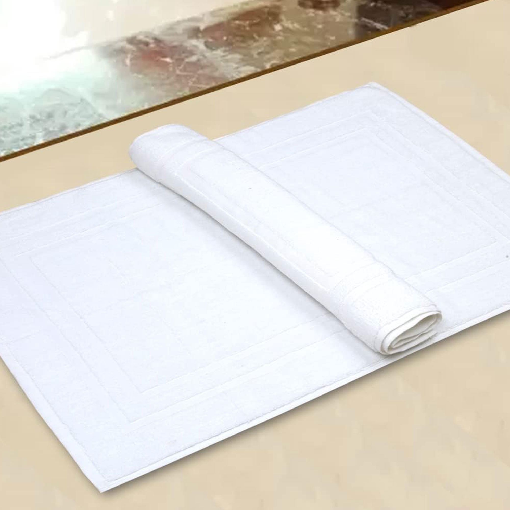 GOLD TEXTILES Luxury Hotel Quality Bath Mat New (Premium, 22X34) Cotton Bath MATS Large (120, White)