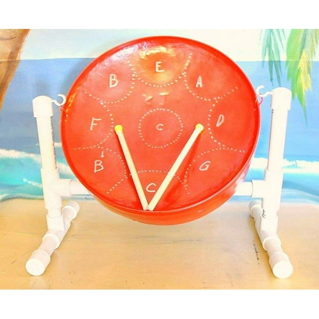 Mini Tambour en Acier Calypso avec Bâtons, Support, DVD, Livret - de "Steel Drum Source"