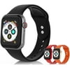 3 Pack Wristbands Compatible with Apple Watch Bands 38mm 40mm 41mm 42mm 44mm 45mm Women Men,Silicone Sport Apple Wristwatches bands Replacement Strap for iWatch Series 7 6 5 4 3 2 1 SE