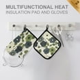thumbnail image 4 of Yayeee Oven Mitts and Pot Holder Set of 2 Heat Resistant Kitchen Gloves Baking Hot Pad, Navy Flower, 4 of 5