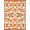 Orange, Pattern 1, variant on ODIKA 4'x6' Machine Washable Non-Slip Area Rug, Aztec Terracotta High Traffic Rug, Orange, 1085807