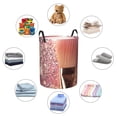 thumbnail image 4 of Gaeub Makeup Brush on Pink Glitter Dirty Clothes Storage Basket, Toy Storage Bin for Storing Clothing, Diapers, Toys-Medium, 4 of 6