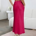 thumbnail image 7 of Busydd Women's Satin Skirts with Pockets Trendy Comfortable Maxi Skirts for Women Casual Solid Color Long Skirts S, 7 of 7