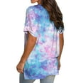 thumbnail image 4 of Fshinging Womens T Shirts 2025 Summer Fashion Tie-Dye Short Sleeve Loose Casual V Neck Tunic Blouse, 4 of 5