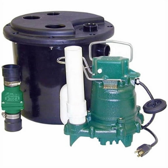 Zoeller M53 Mighty-Mate Submersible Automatic Sump Pump System with Basin and Check Valve - 105-0001