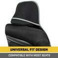 thumbnail image 5 of Caterpillar Waterproof Automotive Seat Covers for Cars Trucks and SUVs, 2 Pack Durable Neoprene Seat Protectors for Front Seats, Black Seat Covers with Gray Trim, 5 of 8