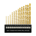 thumbnail image 1 of Titanium Hex Drill Bit Set 135 Degree Tip HSS Impact Drill Bit Set for Metal, Wood Quick Change Design, 1 of 6