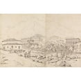 thumbnail image 2 of George Chinnery 14x11 Black Ornate Wood Framed Double Matted Museum Art Print Titled: Building on a Hillside in a Mountainous Village, 2 of 5