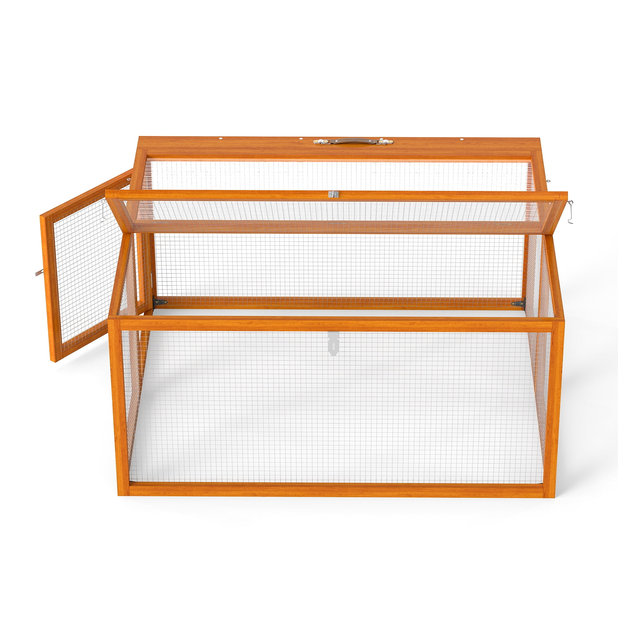 Folding Rabbit Hutch with Lockable Doors and Ground Stakes