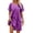 Purple, variant on Women's Satin Nightgown Short Sleeve Sleep Dress Casual V Neck Nightshirt Silk Sleepwear Plus Size
