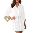 thumbnail image 3 of Lixiuxyad Soft Velvet Cozy Sleep Robe,White, 3 of 6