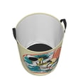 thumbnail image 3 of ZNDUO Round Laundry Basket, Waterproof Collapsible Laundry Baskets with Handles, Small Size - Futuristic Creative Graphics Design Pattern, 3 of 8