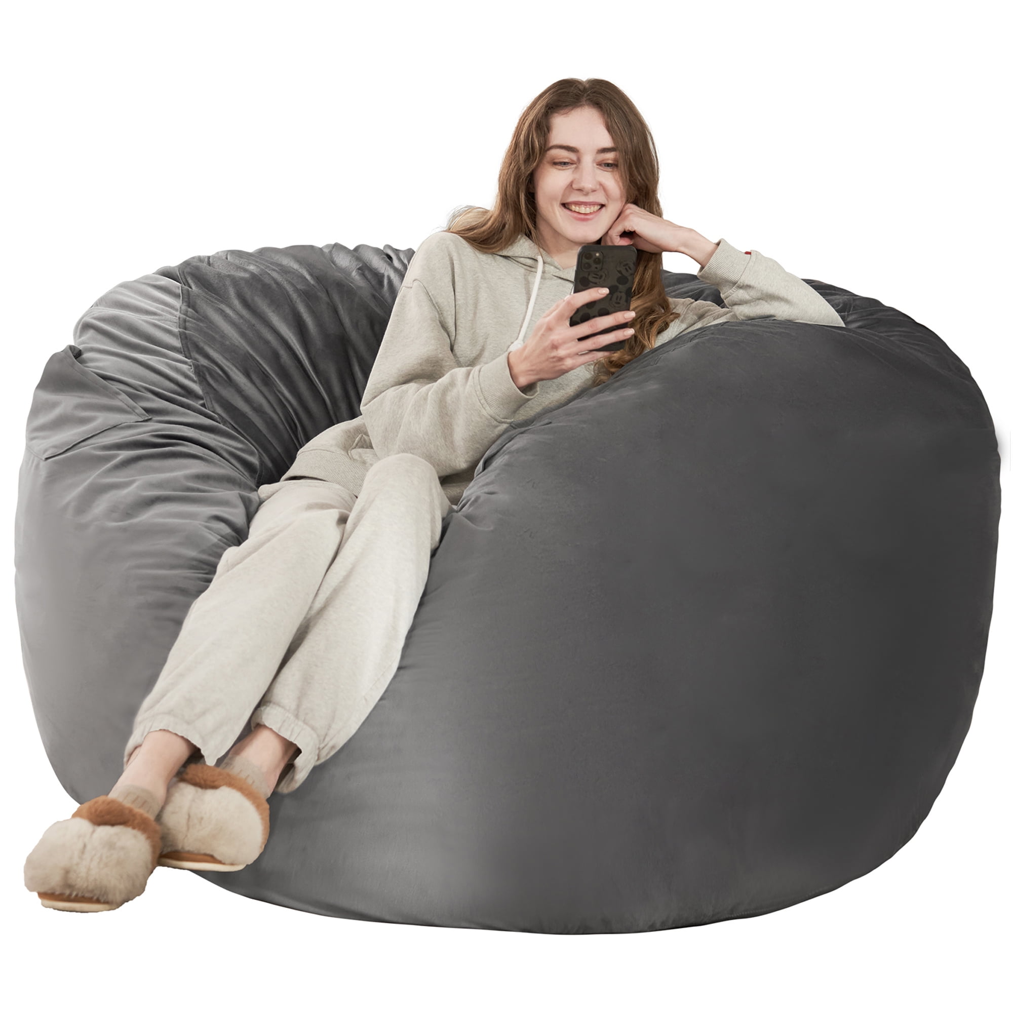 HABUTWAY Bean Bag Chair Giant 4' Memory Foam Furniture Bean Bag Chair