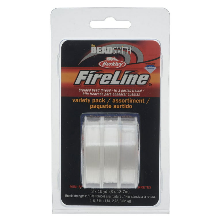 FireLine Microfused Braided Bead Thread, Variety Pack, 3 x 15 Yard Spools, Clear