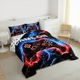 thumbnail image 3 of Castle Fairy Lightning Gamer 3-Piece Full Size Comforter Sets for Boys Girls Women Men,Abstract Gamepads Bedding Comforter Set,Video Game Lightweight Bedding Sets,Breathable Home Decor, 3 of 8