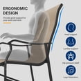 thumbnail image 4 of HOYOA Patio Bar Stools Chair of 4, Outdoor Bar Height Set, All Weather High Back and Armrest Rocking Stools & Bar Chairs for Backyard, Lawn Garden, Balcony and Pool (Brwon), 4 of 7