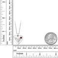 thumbnail image 3 of Gem Stone King Keren Hanan 0.12 Ct Round Red Rhodolite Garnet 925 Sterling Silver 2 Heart Love Treasure Pendant Necklace for Women With Chain, 3 of 5