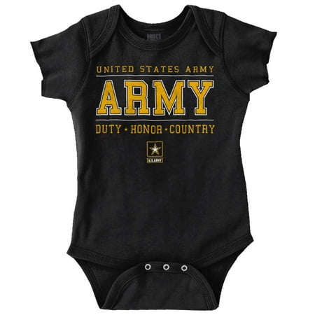 

US Army Soldiers Duty Honor USA Romper Boys or Girls Infant Baby Brisco Brands 12M