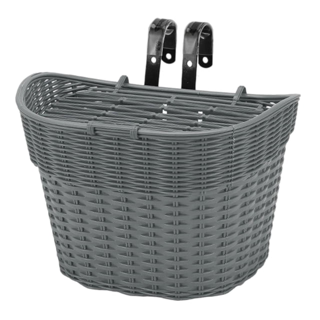 Cesta de bicicleta para niños, decoración frontal, multifuncional, ligera, para ciclismo gris