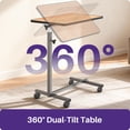 thumbnail image 3 of KEKOY Overbed Table, Adjustable Overbed Bedside Table with Wheels, Tilt Table for Medical Home Care and Hospital Use,Smooth Rolling, Stable Support Design, 3 of 10
