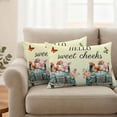 thumbnail image 2 of HELLO Sweet Cheeks Pillow Covers 2 Pack Flower Cars Cows Pigs Yellow Green Ombre Pillowcase Waterproof Outdoor Throw Pillow Cover for Patio Balcony Rectangular Cushion 20”x12”, 2 of 9