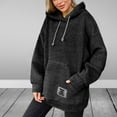 thumbnail image 2 of Trendy Fleece Hoodie for Women with Pocket Fuzzy Casual Warm Oversize Pullover Sweater Top Hooded Sweatshirts Loose (S, Black), 2 of 6