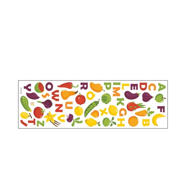 RYRDWP Clearance Colorful Alphabet Fruit Vegetable Wall Sticker for Children Bedroom School Decor