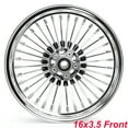 thumbnail image 3 of 21x3.5 18x3.5 Fat Spoke Wheels Rim Set Rotors Discs for Harley Davidson Electra Glide FLHTC FLHT Road Glide FLTR Road King FLHR EFI FLHRI FLHRS 2000-2007 2001 2002 2003 2004 2005 2006 Chrome, 3 of 7