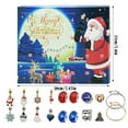 Santa 24 Countdown Calendar Jewelry Christmas Blind Set DIY Jewelry